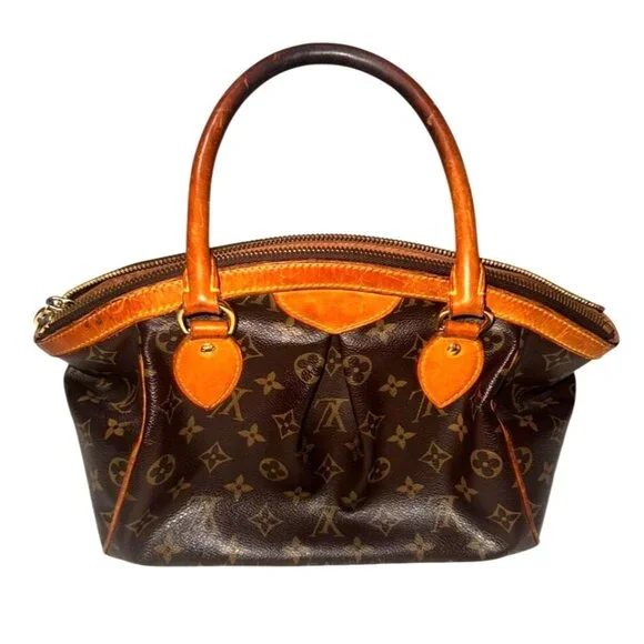 Louis Vuitton Tivoli PM Monogram Canvas Leather Handbag Brown & Orange - Picture 1 of 10